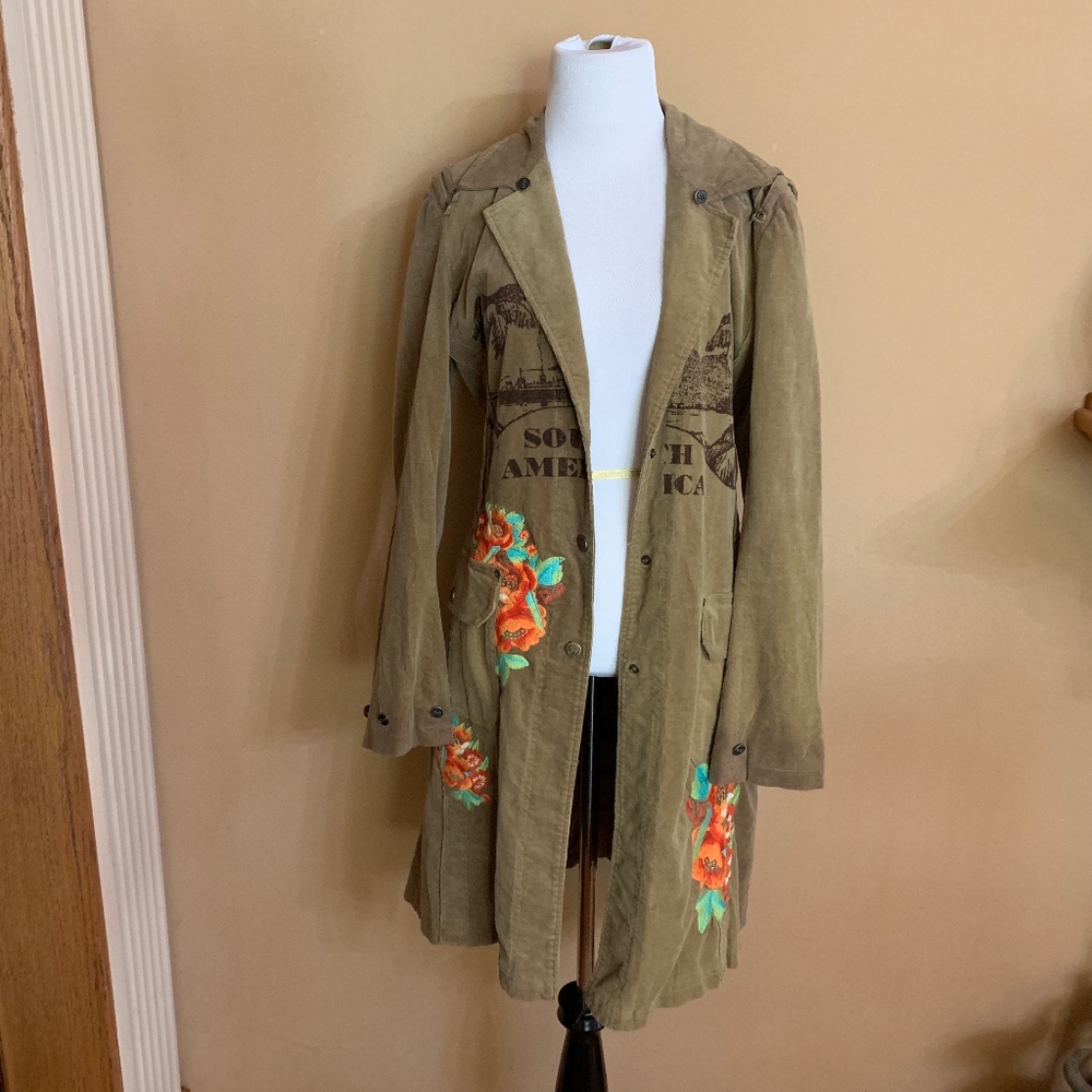 Johnny Was LA Corduroy Embroidered Long Jacket